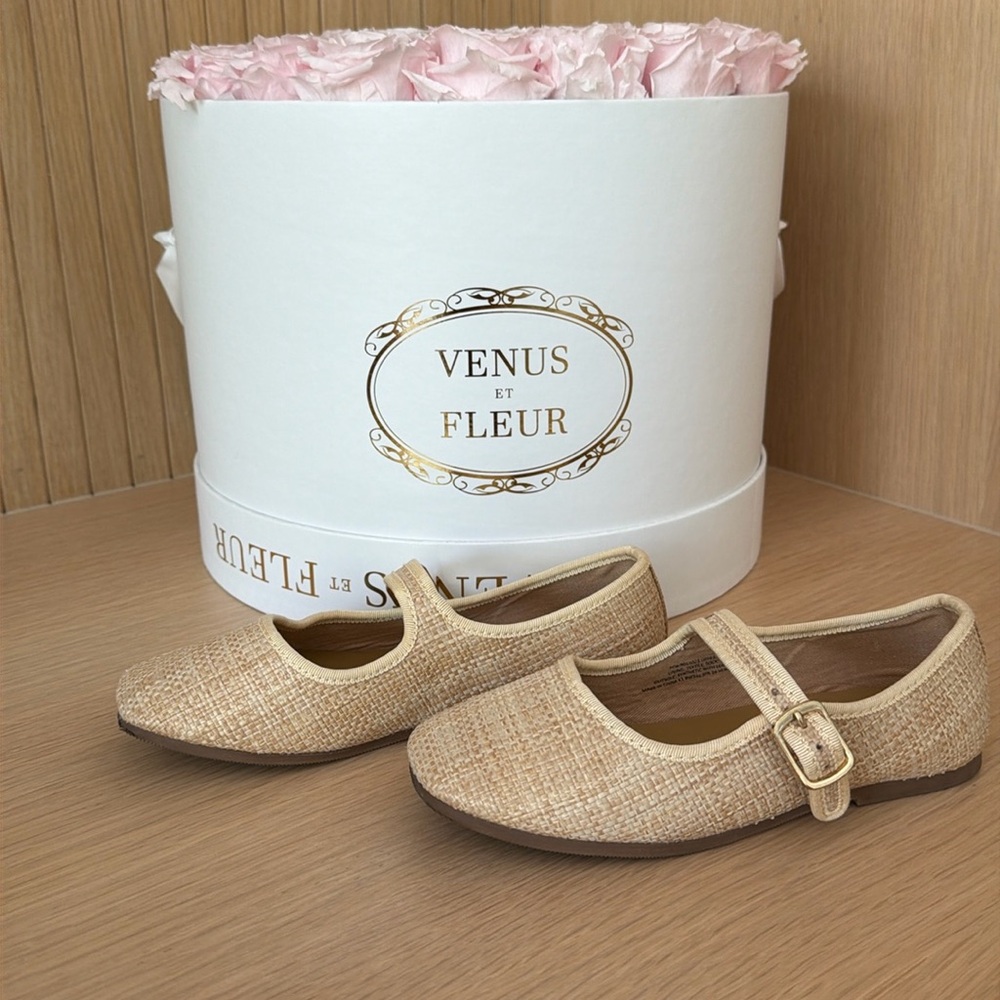 J Crew Girls' woven Mary Janes size 1 gently loved